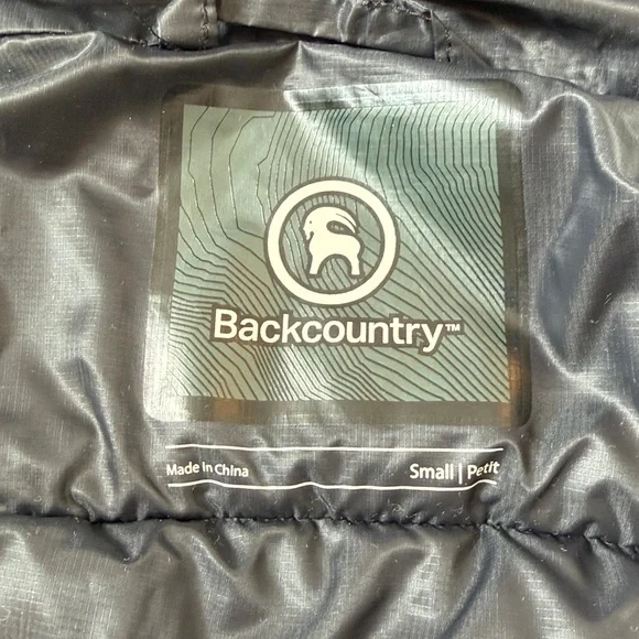 Backcountry Black Teo Down Puffer Jacket Coat Women’s Size XS